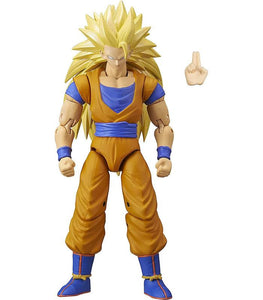  Figura Super Saiyan 3 Goku de 17 cm de altura . Tiene 17 puntos de articulación con gran nivel de detalle de los personajes más icónicos de tu serie favorita. 