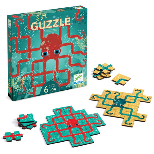 Guzzle Juego de Estrategia DJ08471 Djeco 38471 Gana el más rápido en formar su pulpo con 8 tentáculos unidos a la cabeza