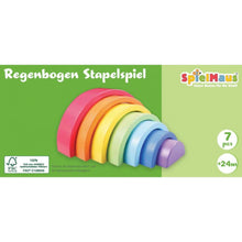 Cargar imagen en el visor de la galería, Juego de apilar arcoíris de madera SpielMaus 40806687 Con 7 arcos diferentes en diferentes colores para apilar