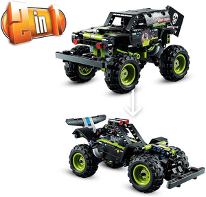 Lego Technic Monster Jam Grave Digger 42118 con sistema pull back 2 en1 construye un Monster Jam y un Buggy 212 piezas