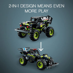 Lego Technic Monster Jam Grave Digger 42118 con sistema pull back 2 en1 construye un Monster Jam y un Buggy 212 piezas