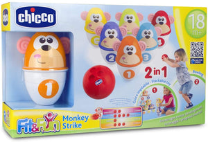 Fit&Fun Monkey Strike Juego de Bolos Apilables - Chicco 52280