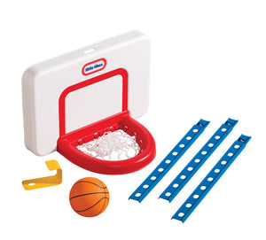 Esta divertida canasta de juguete permite a los niños jugar a baloncesto dentro de  casa. Se ajusta a 3 alturas diferentes y facilmente se puede montar en cualquier puerta.