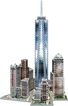 Cargar imagen en el visor de la galería,  Puzzle 3D del World Trade Center de Nueva York en grandes dimensiones. Consta de 875 piezas . Mide montado: 58,5 x 38 x 44 cm. 