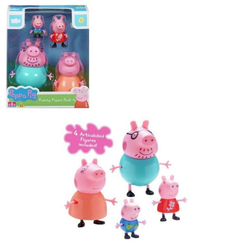 Peppa Pig familia, Incluye Peppa Pig, Mama Pig, Papa Pig , George Pig. Las figuras son articuladas, Juguetes Peppa Pig