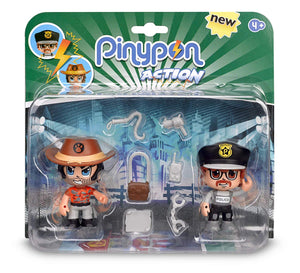 Pinypon Action blister de 2 figuras Famosa 700014492 policía y aventurero, combinables Mix is Max