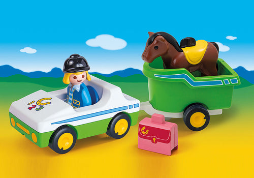 1.2.3 Coche con Remolque de Caballo - Playmobil 70181-jugueteriatrevol