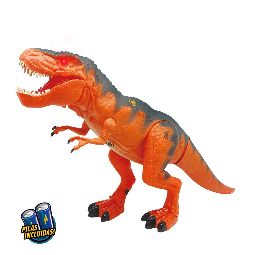 Tyrannosaurus Rex movimientos y sonidos reales Worldbrands 80089 ruge al mover su boca, ojos luminosos, ruidos de pisadas