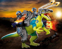 Cargar imagen en el visor de la galería,  Dino Rise Spinosaurus Playmobil , Equipado con cañones que disparan, armadura extraíble, las figuras pueden montar en el Spinosaurus. 