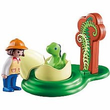 Cargar imagen en el visor de la galería, Playmobil 1 2 3 especial para los menores de 3 años sin piezas pequeñas Contiene 1 huevo con un dinosaurio bebé y una figura 