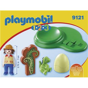 Playmobil 1 2 3 especial para los menores de 3 años sin piezas pequeñas Contiene 1 huevo con un dinosaurio bebé y una figura 