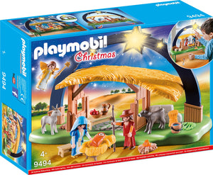 PLAYMOBIL Belén con Luz, incluye patas de apoyo con figuras y muchos accesorios para jugar. 