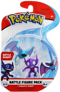 Pack de 2 figuras Pokémon Battle Figure Pack Sableye + Zubat Bizak 95012 Ténéfix y Nosferapti, vampiro y duende
