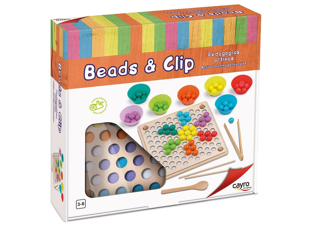 Beads & Clip Cayro 8178 Tres diferentes formas para poner las bolas de madera en las plantillas, pinzas, palillos o cuchara