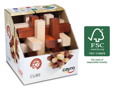 Cube rompecabezas de madera 100% Madera procedente de bosques sostenibles con certificación FSC