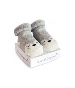 calcetines para bebé de 0 a 6 meses, con animalitos divertidos y la garantia Doudou et Compagnie