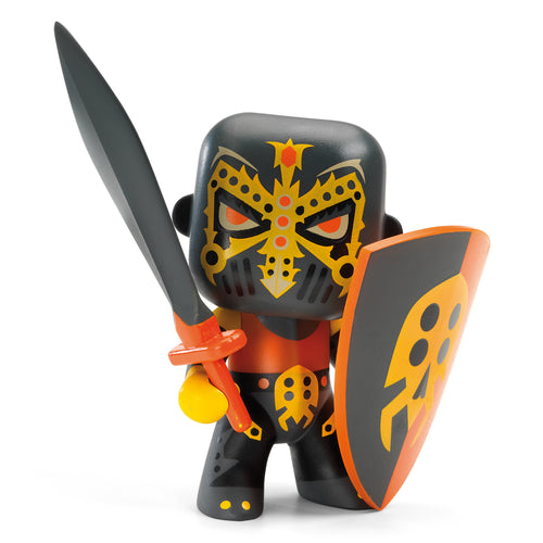Arty Toys Spike Knight DJ06732 Caballero de la Espiga Djeco 36732 de plástico con armadura espada y escudo negro amarillo 