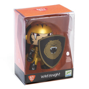 Arty Toys Wild Knight DJ06745 Caballero del León Salvaje Djeco 36745 de plástico con armadura, espada y escudo negro y dorado