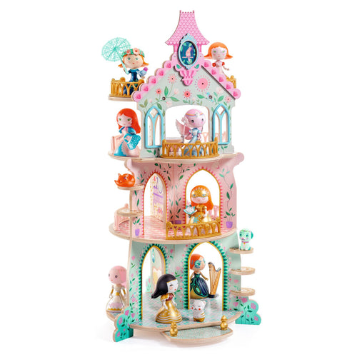 Arty Toys  ZE Princess Tower Torre de la Princesa DJ06787 Djeco 36787 madera con partes de plástico vistosos colores pastel
