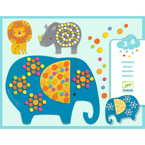 Mosaicos Jungla Suave Gomets con Animales de la Jungla DJ09097 Djeco 39097 de goma espuma diferentes colores y tamaños