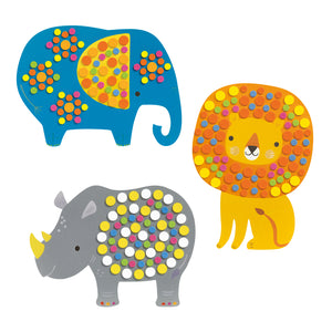 Mosaicos Jungla Suave Gomets con Animales de la Jungla DJ09097 Djeco 39097 de goma espuma diferentes colores y tamaños