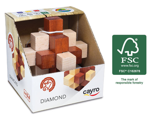 Diamond Puzzle Madera Consigue resolver el rompecabezas de madera 100% Madera procedente de bosques sostenibles con certificación FSC 