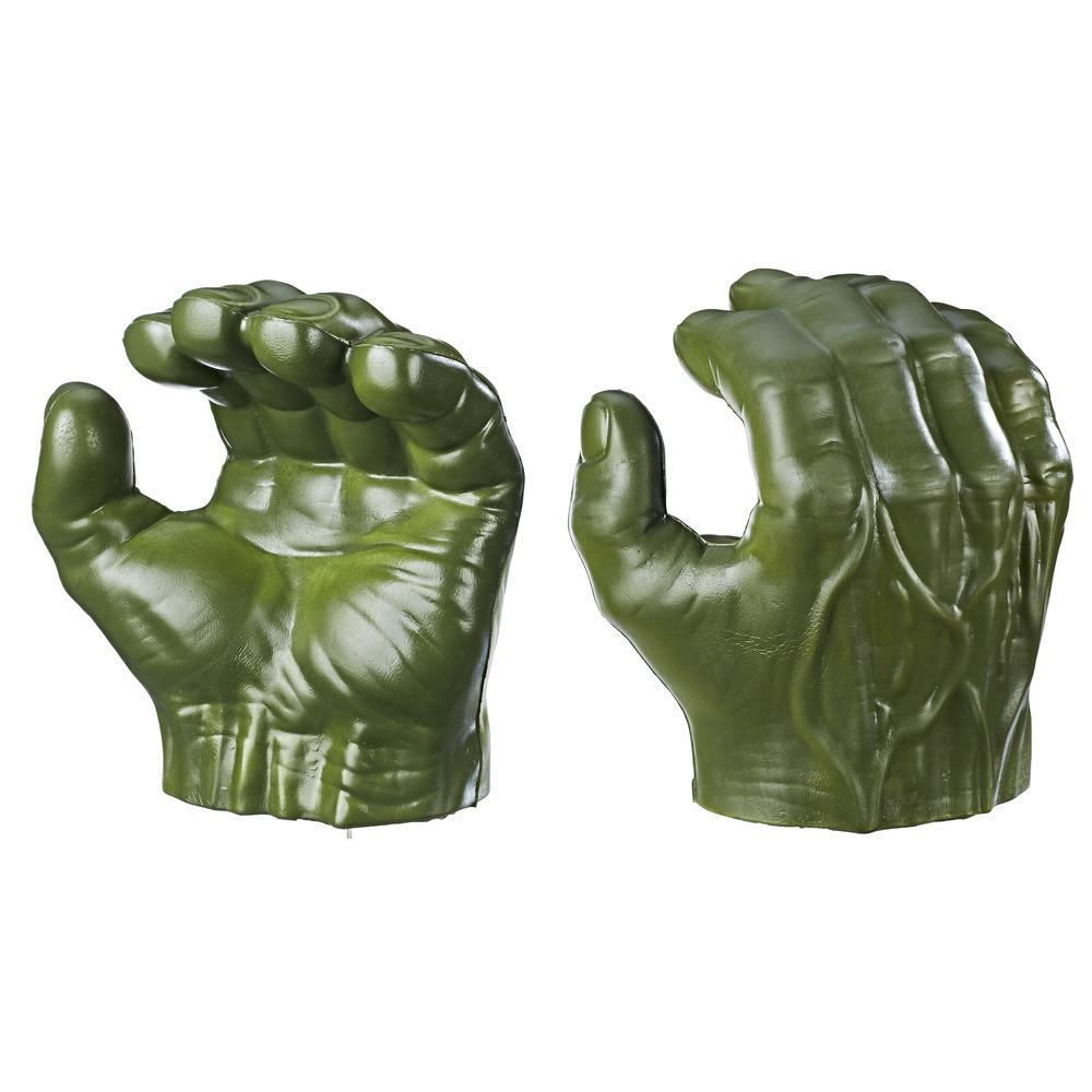 Marvel Avengers Hulk Super Puños de Rayos Gamma Hasbro E0615 Dos manos de espuma flexibles con decoración y marca clásicas