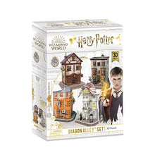Cargar imagen en el visor de la galería, Harry Potter Puzzle 3D Callejón Diagon WorlBrands DS1009H Incluidas 4 casas para hacer y recrear el callejón mágico