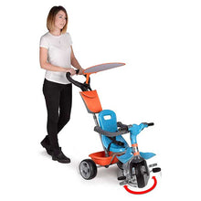 Carregar imagem no visualizador da galeria,  triciclo Baby Trike Music es un triciclo evolutivo de color azul y detalles naranja. Va evolucionando así como los niños van creciendo. Tiene ruedas de goma silenciosas. Parasol.