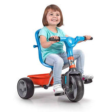Carregar imagem no visualizador da galeria,  triciclo Baby Trike Music es un triciclo evolutivo de color azul y detalles naranja. Va evolucionando así como los niños van creciendo. Tiene ruedas de goma silenciosas. Parasol.