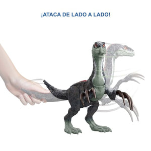 Jurassic World Therizinosaurus Mattel GWD65 figura de acción de gran tamaño de dinosaurio con zarpas afiladas y sonidos 