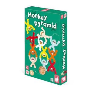 Monkey Pyramid Janod J02633  juego de habilidad de madera Crea una pirámide de monos lo más alta posible sin que se caigan