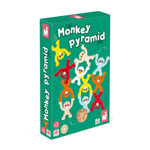 Monkey Pyramid Janod J02633  juego de habilidad de madera Crea una pirámide de monos lo más alta posible sin que se caigan