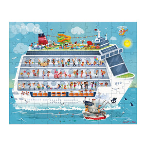  puzzles de cartón de 100 y 200 piezas con la temática del crucero. Dimensiones de cada puzle : 70 x 56 cm. El puzzle grande (200 piezas)