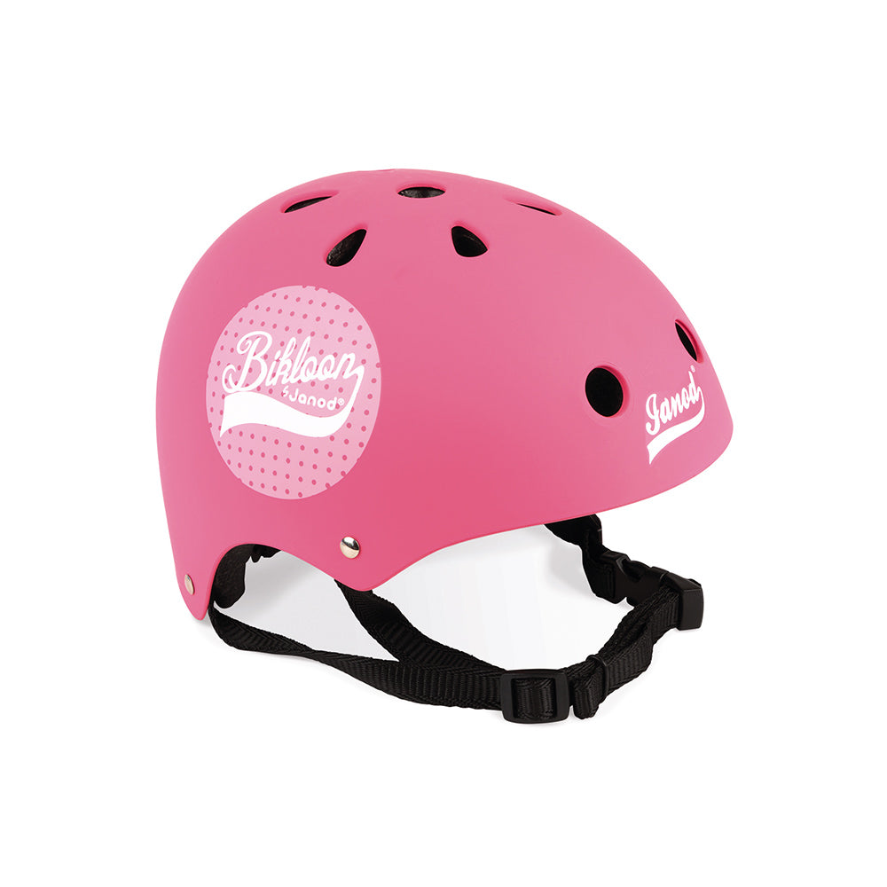 Casco rosa para bicicleta, patines, patinetes y monopatines Calidad y diseño Francés: Janod!!!!! Contorno de cabeza regulable de 47 a 54 cm 