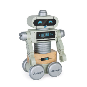  Bricokids Robots Para los pequeños ávidos de construcción, 3 robots de aspecto simpático para montar, desmontar y mezclar a voluntad con el destornillador de madera incluido, múltiples posibilidades de creación
