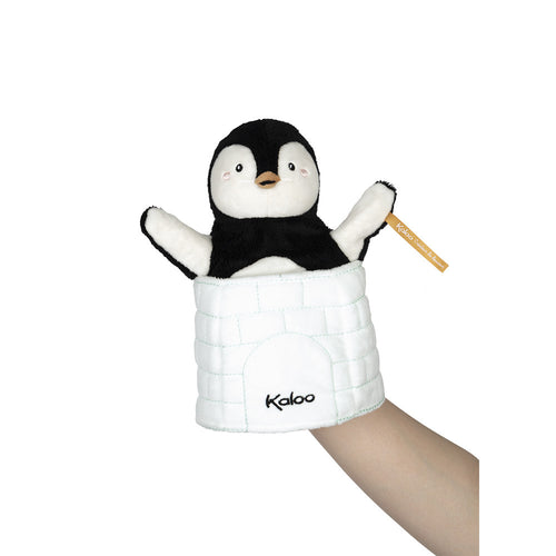 Marioneta Cu-Cú Pingüino Gabin Kaloo K963593 peluche para jugar a Cu-cú se esconde en su iglú y aparece para saludar al bebé