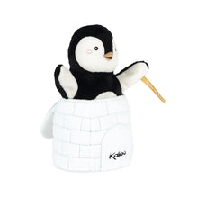 Cargar imagen en el visor de la galería, Marioneta Cu-Cú Pingüino Gabin Kaloo K963593 peluche para jugar a Cu-cú se esconde en su iglú y aparece para saludar al bebé