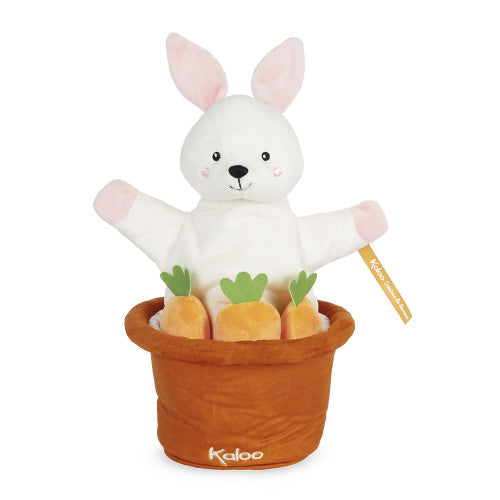 Marioneta Cu-Cú Conejo Robin Kaloo K963594 peluche para jugar a Cu-cú se esconde en el huerto y aparece para saludar al bebé