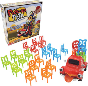 Famogames Peter Pick-up PCK0002 Sé primero en poner todas las sillas de tu color en el coche sin que se caiga la torre de sillas