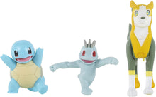 Cargar imagen en el visor de la galería, Pokémon Pack de 3 Figuras Squirtle, Boltund, Machop Jazwares figuras de batalla 5 y 8 cm para luchar con las bolas