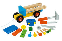 Cargar imagen en el visor de la galería, Camión Arrastre Bricolaje - Janod,juguetes en 1: un juego de construcción con tuercas, placas y tornillos que habrá que montar para reconstruir un magnífico camión, y un juguete arrastrable