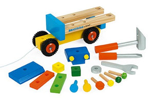 Camión Arrastre Bricolaje - Janod,juguetes en 1: un juego de construcción con tuercas, placas y tornillos que habrá que montar para reconstruir un magnífico camión, y un juguete arrastrable