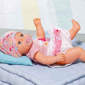 ¡Nuevo muñeco Baby Born ahora más blandito y flexible que nunca! Muñeco de 43 cm articulado con funciones muy parecidas a las de un bebé de verdad y que funciona sin pilas!.