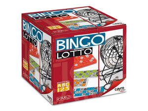 l bingo con el bombo de metal con bolas y tablero de plástico de gran calidad, incluye 48 cartones y las fichas para marcarlos. 90 bolas 