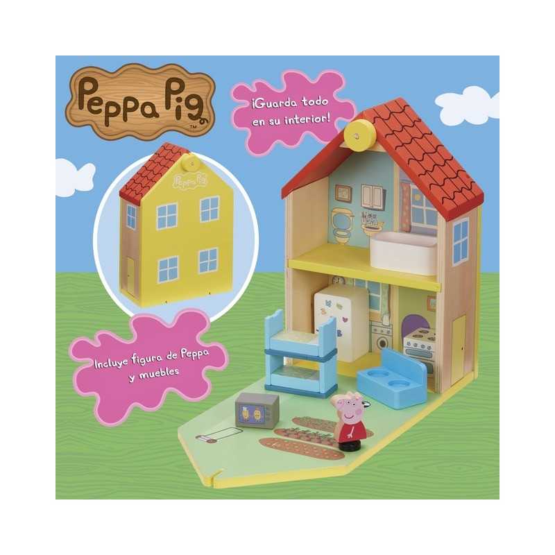 Peppa Pig La Casa de Madera con Figura y Mobiliario Bandai CO07213 -  Juguetilandia