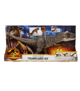 Jurassic World Trex Golpea y Devora vuelve más furioso que nunca!. Este fantástico Tiranosaurio Rex es totalmente articulado. ¡Podrás simular tus películas favoritas