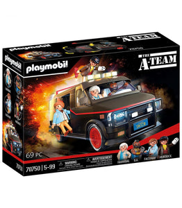 Playmobil  vehículo del Equipo A con un amplio equipamiento interior, así como los legendarios personajes Hannibal, B.A., Face y Murdock.