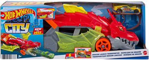 Dragón transportador de lanzamiento de Hot Wheels™ City ofrece la diversión más trepidante con increíbles funciones que los niños adorarán. 